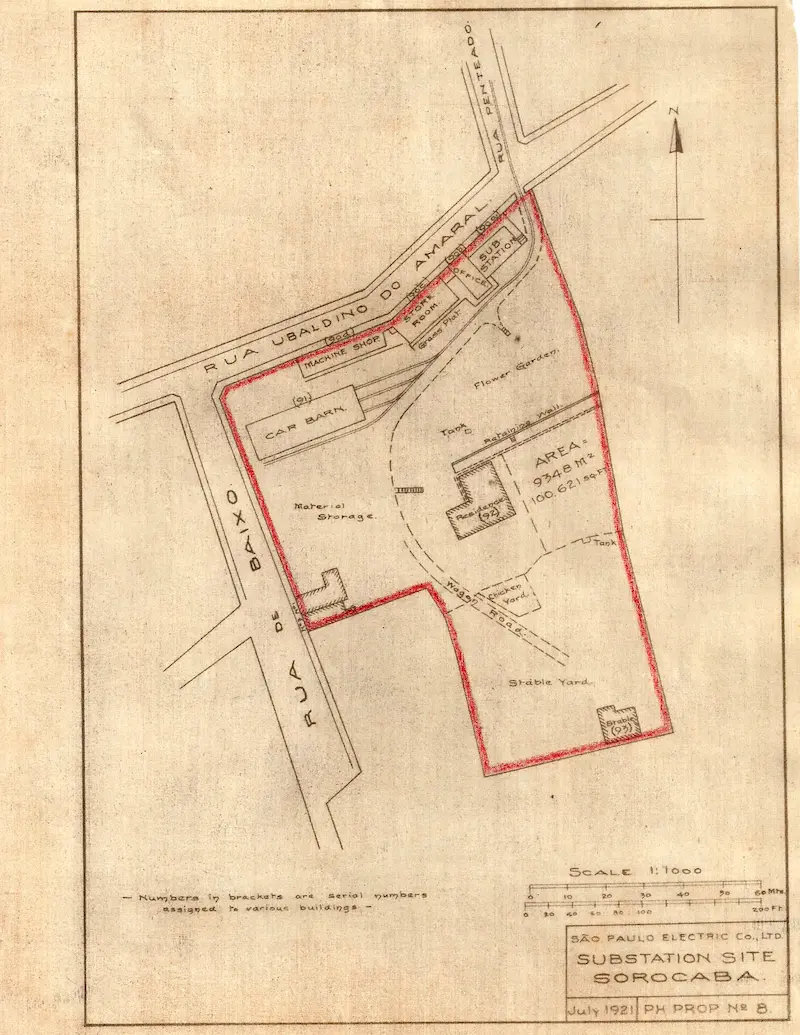 Área da Subestação Sorocaba (1921).