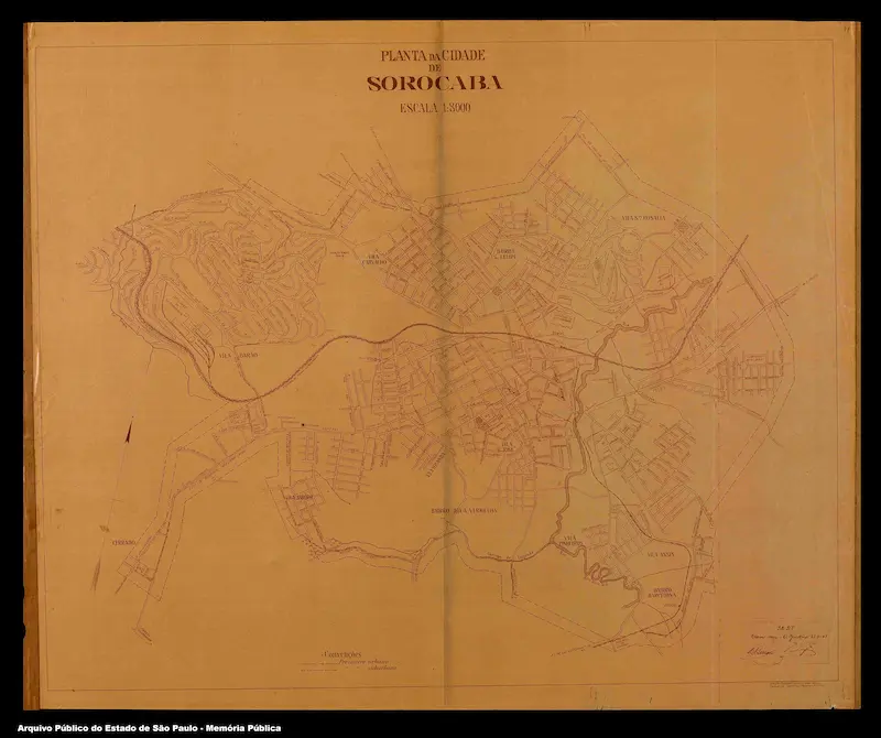 Sorocaba — planta (1:8.000), 1943.