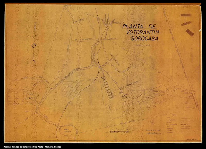 Votorantim / Sorocaba — planta (1:2.000), c. 1930.