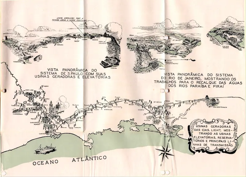 Vista panorâmica das usinas (1950s).